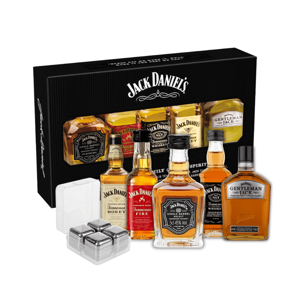 Set Cadou Whisky Jack Daniel's - 5 x 50 ml cu Cuburi Inox